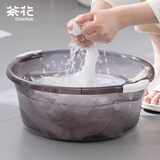 茶花 洗脸盆32cm1只装 洗脚盆洗衣盆加厚塑料盆子泡脚盆洗菜盆 灰色*