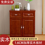 元霄子 餐边柜简约家用靠墙餐厅碗柜厨房茶水柜客厅长阳台实木质储物柜 苹果红两门款80cm