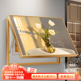 瑞尚（RUISHANG） 遮挡电表箱装饰画配电箱可推拉壁画客厅挂画有框电源箱开关盒 静待花开 60*40可覆盖（横50竖30）晶瓷面