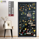 秀艾迪磁吸小黑板冰箱贴展示板装饰挂式绿板家用磁铁置物架谷子吧唧收纳展示架吸磁性白板软木板双拼摆摊 黑色(3cm大边框) 60*90cm