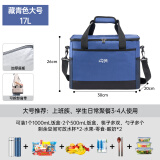 探露户外保温箱便携式冰袋车载露营冷藏箱冰外卖箱商用摆摊保冷包 藏蓝【17L】-配背带