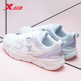 特步女鞋冬季运动鞋女网面透气跑步鞋学生休闲鞋网鞋女士跑鞋旅游鞋子 帆白/淡紫7503 37