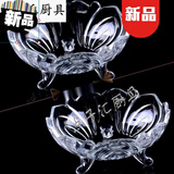 德勒（DELE）吧台水果盘餐桌上用的水果盘水果盘创意水晶玻璃简约客厅茶几家用 透明色:果盘2只