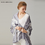 玛丽亚·古琦（MARJA KURKI）中秋礼物送妈妈高档进口100%桑蚕丝披肩真丝丝巾女礼盒爱意环绕灰