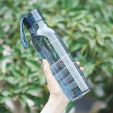 乐扣乐扣（LOCK&LOCK）夏季运动水杯简约塑料杯户外便携水壶男女学生杯子蓝色550ML