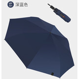 SAIVEINA赛维纳太阳伞防晒防紫外线遮阳伞女三折黑胶晴雨两用伞折叠五折伞 三折款-深蓝（雾面手柄）