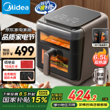 美的（Midea）蒸汽炎烤空气炸锅 不用翻面 可视 家用不粘大容量 6.5L 炸蒸烤箱一体 多功能 送礼品送女友KZC6501