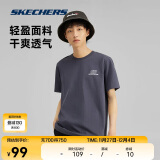 斯凯奇（Skechers）夏季男女情侣同款缤纷休闲系列透气半袖针织短袖T恤