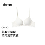 ubras【特卖】莫奈花园蕾丝小胸聚拢文胸罩内衣女无钢圈性感 白色-文胸 B75