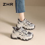 ZHR老爹鞋女轻便小个子增高女鞋秋季新品休闲运动鞋女 ID53银灰色38