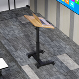 SOFS可移动升降演讲台站立式主持讲话发言席会议室报告桌迎宾台讲台桌 【旋转款】升降演讲桌 柚木色