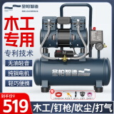 圣帕智造空压机1450W-15L气泵中置消声器圣帕智造超静音无油装修 圣帕新款1450W-15L+吹尘配件