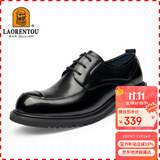 老人头（LAORENTOU）皮鞋男头层皮大头鞋经典商务皮鞋厚底正装皮鞋 522010119 黑 41