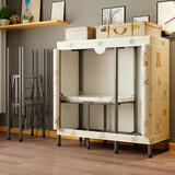 碧桃园衣柜简易加粗全钢架免安装折叠布衣柜加厚布艺加固挂衣收纳衣橱 110CM萌兔