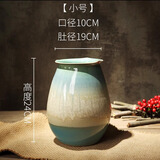 景德镇陶瓷花瓶摆件客厅插花落地高级感种花盆大复古陶罐水养中式 水滴瓶4号【高21左右】可水培