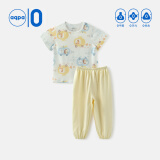 aqpa婴儿内衣套装夏季纯棉睡衣男女宝宝衣服薄款分体短袖 水果汽车 100cm