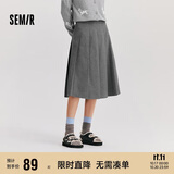 森马（Semir）森马半身裙女仿毛呢裙子24冬新款A字百褶裙遮胯显瘦109724120001