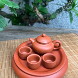 迷你紫砂小茶壶套装儿童迷你茶盘茶杯可开盖出水干冰冒烟茶饮装饰 仿古茶船套装