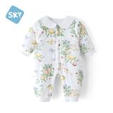 舒贝怡婴儿衣服新生儿连体衣周岁宝宝哈衣夹棉男女童满月爬爬服 莓园73