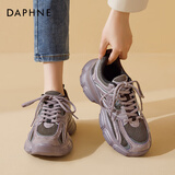 达芙妮紫色老爹鞋女2026春季新款软底网面运动鞋子女厚底增高休闲鞋女