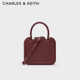 CHARLES&KEITH小方Perline饼干包手提包单肩包包女包生日礼物CK2-30781598 Burgundy葡萄酒红色 S