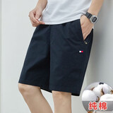 TOMMYBULL美国Tommy汤米新款短裤男士夏季商务休闲时尚百搭五分裤直筒裤男 蓝色 L 建议115-130斤
