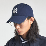 美职棒（MLB）男女复古可调节软顶运动棒球帽休闲遮阳鸭舌帽情侣CP77/CP66 藏蓝NY大标【CP66-50NYS】 均码
