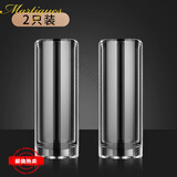 MARTIGUES耐热双层玻璃杯加厚透明水晶玻璃杯家用隔热水杯防烫泡绿茶杯子 超厚旗舰款装 330ml 2只