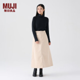 无印良品（MUJI）女式 木棉混 灯芯绒 A字裙 中长款半身裙子女款 BE11CC3A 象牙色 M 160/66A