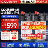 cicot斯科特净水器大白瓶前置过滤器家用全屋管道入户自来水过滤大流量净水器 大白瓶10寸双联PP+BBC(抑制细菌)