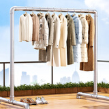 星优钢管晾衣架落地卧室阳台家用室内户外可移动挂晒衣服水管凉衣杆子 长1.2米高1.5米