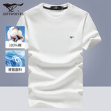 七匹狼短袖T恤男士夏季冰爽丝滑纯棉百搭休闲上衣半袖男装打底衫衣服