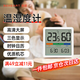 倍想智能温湿度计3 超大屏长续航 带时钟日期 孕妇婴儿房办公室卧室室内 温度湿度干湿度计 小米白色