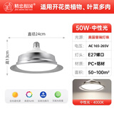 精忠报国植物补光灯大棚蔬菜花卉led室内绿植专用仿太阳全光谱园林生长灯 【仿太阳全光谱补光灯】中性-50W 配3米灯头线