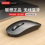 联想（Lenovo）无线鼠标蓝牙静音双模可充电办公家用商务超薄笔记本电脑平板手机适用于小米华为荣耀联想苹果 金属灰【电量显示丨无线蓝牙双模丨可充电】