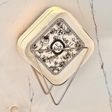 尊慕斯吐骨碟食品级家用客厅桌面轻奢小吃零食水果盘餐桌骨头渣盘垃圾盘 小香风骨碟【壁挂款/一架八碟】