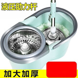 朋宁加厚拖把桶旋转不锈钢甩干墩布家用拖布免手洗干湿两用 北欧绿 桶+杆+钢蓝+钢盘+2个拖头