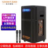 松川国际（SOONTRAN） SG3户外移动拉杆音响大功率广场舞电瓶K歌音响会议卡拉OK音响户外音响低音炮带无线话筒KTV音箱 （12吋PRO版）+双无线充电话筒