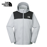 北面（The North Face）冲锋衣男户外单层防风硬壳外套夹克可挂胆 灰色 L 