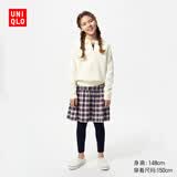 优衣库童装女童HEATTECH EXTRA WARM绒面紧身裤保暖打底裤478174 09 黑色 130