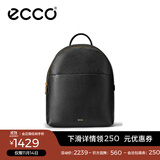 爱步（ECCO）印花双肩背包 灰褐色商务包包 中号双肩包9107799 HL 黑色910779990000