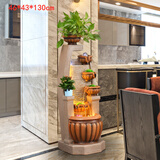 御运源泉流水喷泉客厅软装风水球招财摆件玄关家居装饰景观加湿器        2116棕色小号46*43*130CM