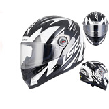 LS2摩托车头盔男女全盔四季赛车防雾3C跑盔卡丁车四季安全帽FF358 黑白弹道(赠防雾贴+头套) L(建议55-56头围）