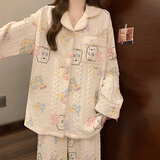 另约空气棉睡衣少女秋冬季新款加厚夹层可外穿卡通学生冬天家居服套装 A7121 满印松鼠 L