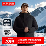 京东京造冬季短款连帽滑雪羽绒服户外派克服加厚保暖外套男 黑色 S