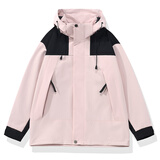 森州狼爪户外新款情侣单层冲锋衣男春夏秋薄款潮牌外套防风防水透气户外服 男粉色 XS