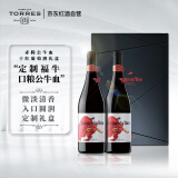 桃乐丝（Torres）赤腾公牛血干红葡萄酒750ml*2礼盒装 进口热红酒限定探亲节日送礼