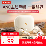 海威特S5mini真无线主动降噪蓝牙耳机 ANC蓝牙5.3入耳式耳机 超长续航适用苹果华为小米 白