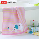 金号A类纯棉儿童毛巾洗脸女士小毛巾洗脸帕一层布艺一层毛圈无捻3条