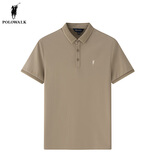 POLOWALK短袖polo衫男士夏季新款保罗商务日常宽松休闲衣服男装父亲节礼物 卡其 M (170)